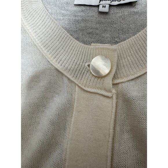 3.1 Phillip Lim Women’s Ivory Wool Cotton Button Up Belted Long Cardigan Size M - Picture 4 of 11